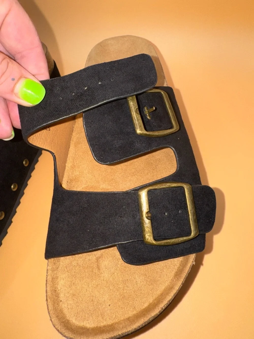 Hey Girl by Corkys Platform Sandals Black Double Buckle Size 7 Boho vibes - Picture 10 of 16
